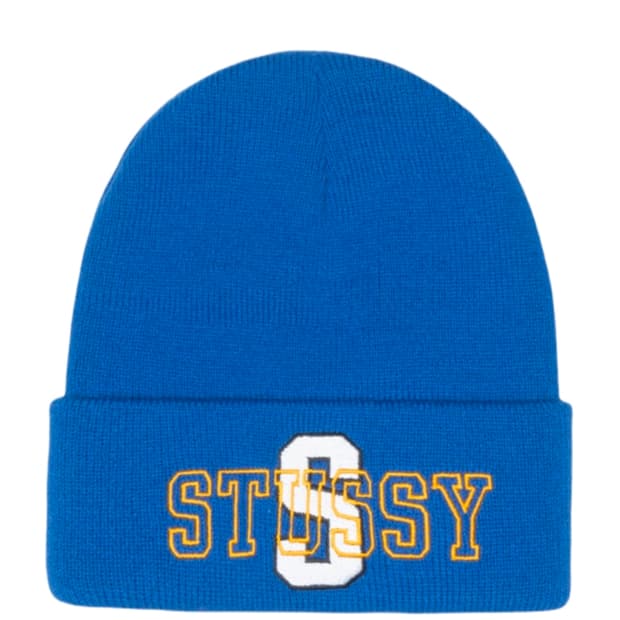 스투시 바시티 S 커프 비니 블루
