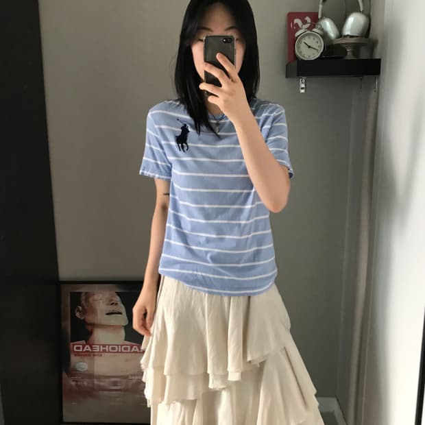 폴로 랄프로렌 빅포니로고 스트라이프 반팔티