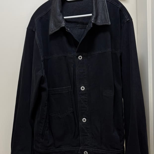 폴리테루 레더 칼라 트러커 자켓[2]