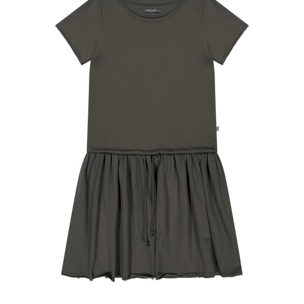 038 SHIRRING OVER ONE PIECE BROWN