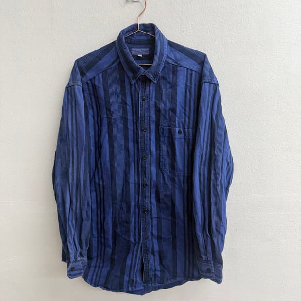 Terry ward 90s rare 딥블루 스트라이프 셔츠 L