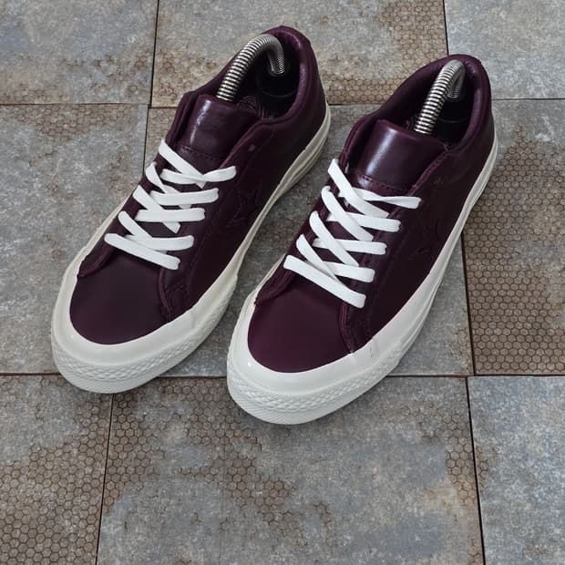 (220)컨버스 원스타 레더 로우 와인