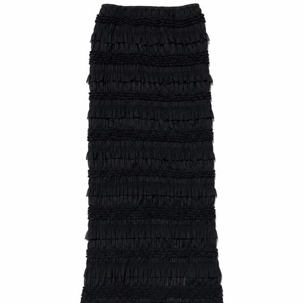 고딕 무드 셔링 레이어드 롱스커트