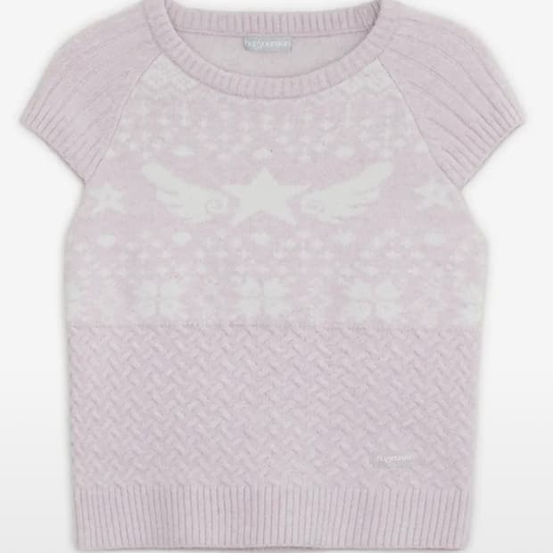 허그유어스킨 스타윙니트탑 핑크 코이세이오쓰리타임즈드라이로즈낫유어아이당클럽