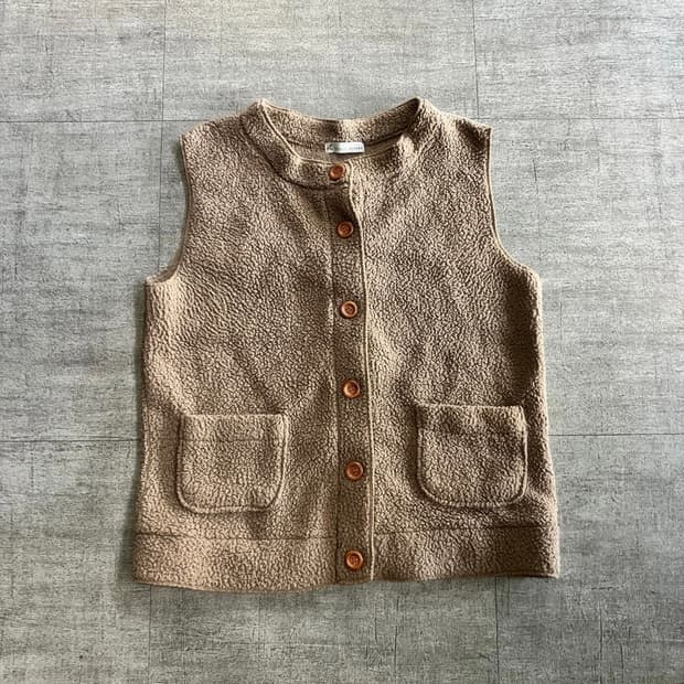 일본빈티지 Amusespace 올드스쿨아메카지 뽀글이베스트조끼