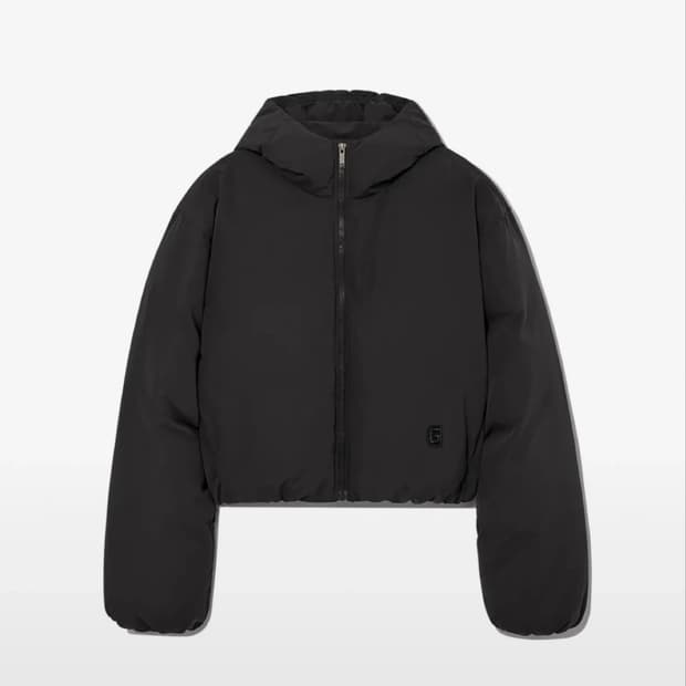 글로니 크롭 패딩 차콜