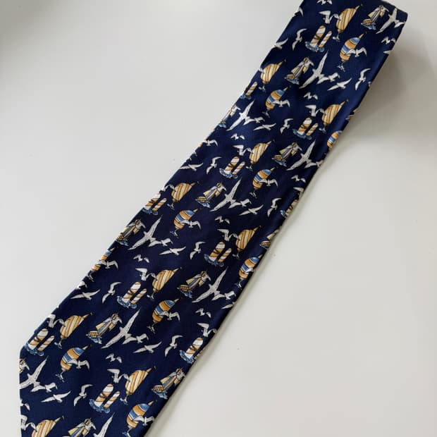 빈티지 실크 넥타이 9.2cm