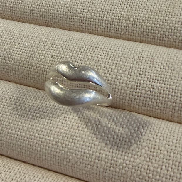 새상품 여성 신주 은도금 입술 반지 