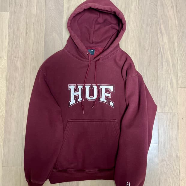 허프 버건디 후드티 S