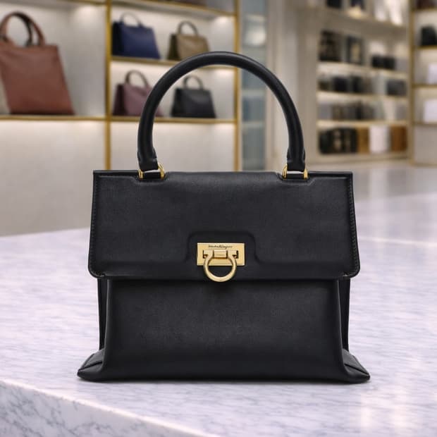 [A급] 페라가모 트리폴리오 토트백 스몰 블랙 판매합니다!!!