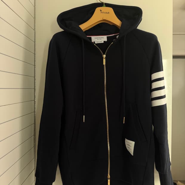 톰브라운 네이비 삼선 후드집업 급처