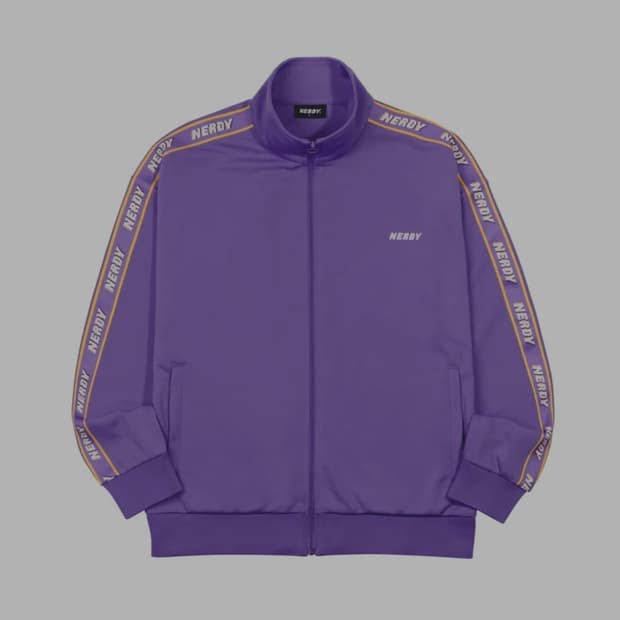 S ) 널디 사이드 로고 퍼플 트랙탑 저지