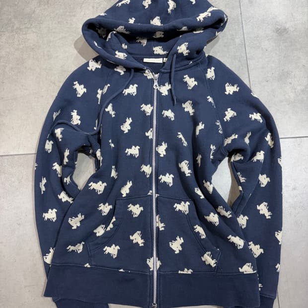 일본 빈티지 CABBAGES & ROSES 말 패턴 후드집업