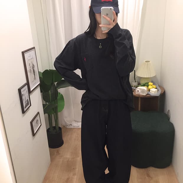 공용 폴로 포켓 라운드긴팔티 100~105