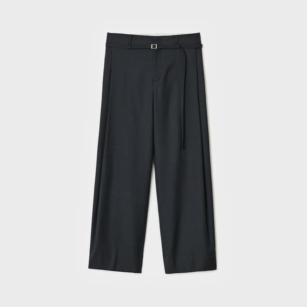 34] 벨리에 벨티드 딥 플리츠 슬랙스 차콜 판매합니다.