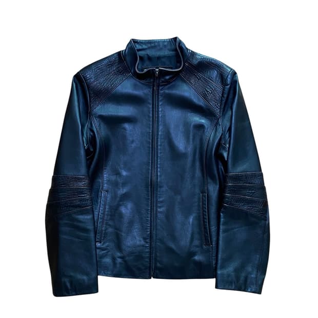 Articulated Panel Leather Jacket
