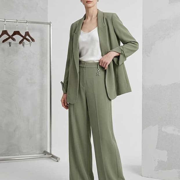 여) 미샤 아세테이드 카키 셋업 