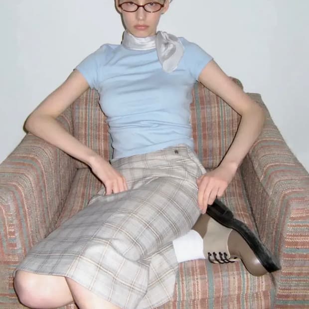 썬번프로젝트 모스 로우라이즈 미디스커트