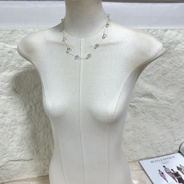 빈티지 백수정 낚시줄 목걸이