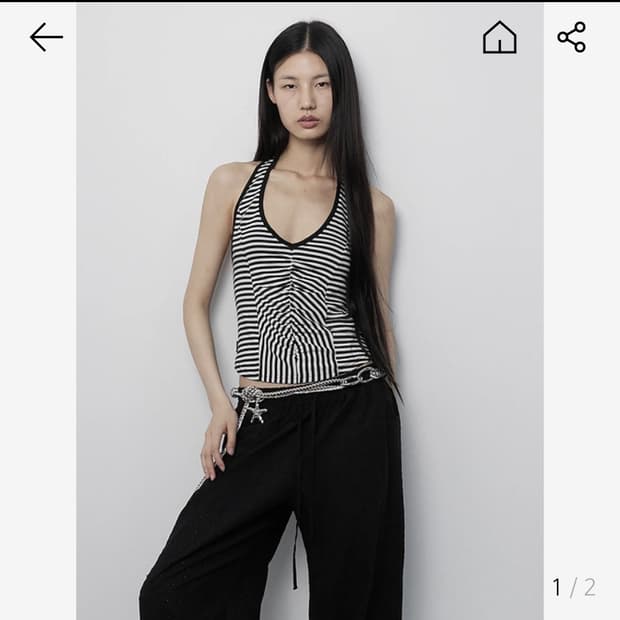 세릭 스트라이프 홀터넥 