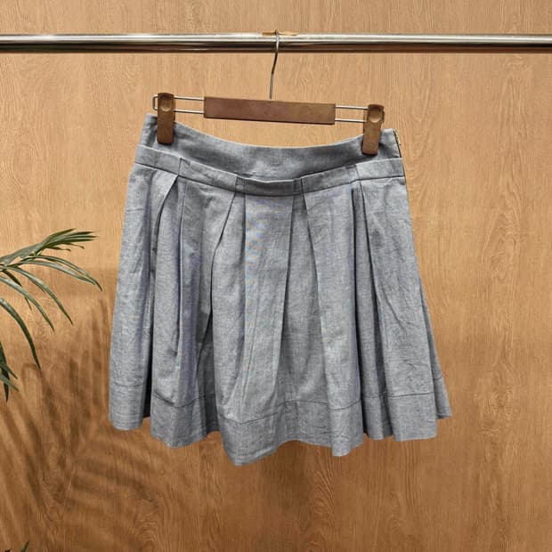 씨 바이 끌로에 코튼 플리츠 미니스커트 턱 디테일 A라인 연청