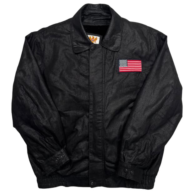 Ameri Mode 이글패치 블랙 레더 자켓 L