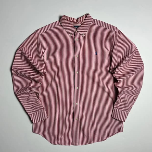 폴로 랄프로렌 스트라이프 포니 자수 버튼다운 셔츠 R1206
