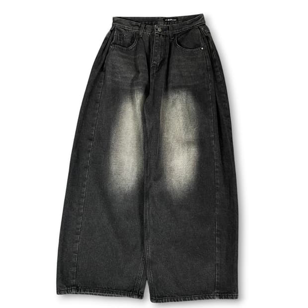 (28)  S-BIN 진스 흑청 핀턱 데님 팬츠 M