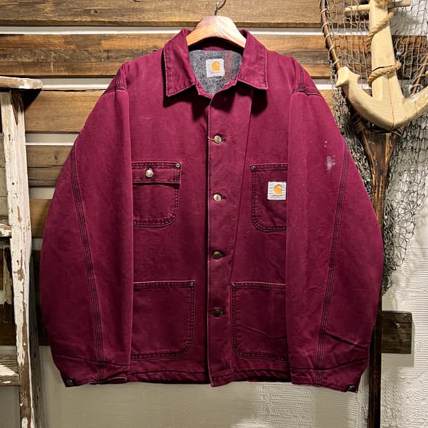 [XL]90's 칼하트 USA CB181 블랭킷 라이닝 루비 초어 자켓