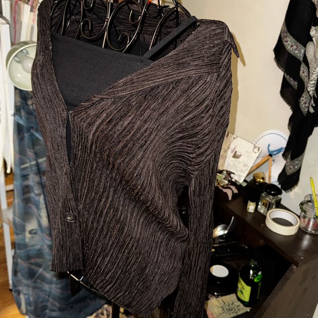 Dark choco crinkle blouse