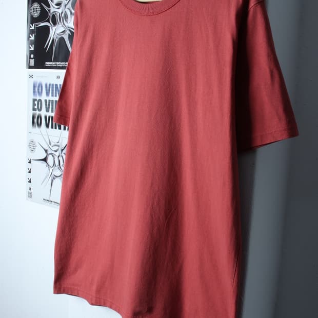 (XL-2XL) 유니클로 반팔 티셔츠 U라인 레드 무지-H31149