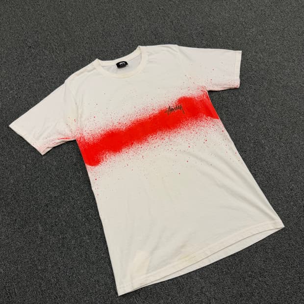 S) 스투시 빈티지 스프레이 캔 반팔 티셔츠