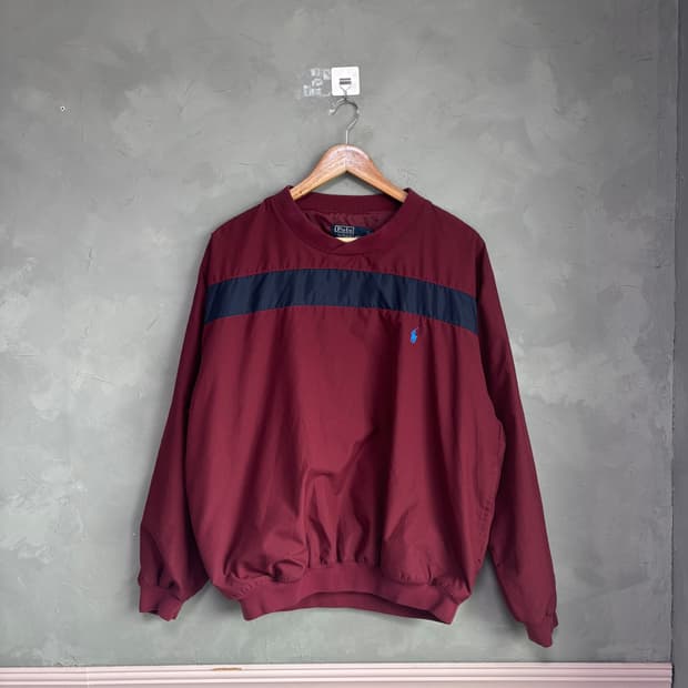 폴로 랄프로렌 바람막이 웜업 버건디