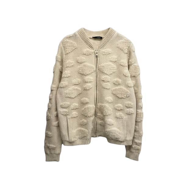 빈티지 엠보싱 패턴 니트 자켓 가디건