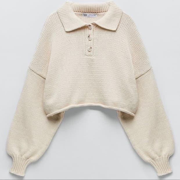 [새상품] ZARA 자라 크롭트 스웨터 니트 S