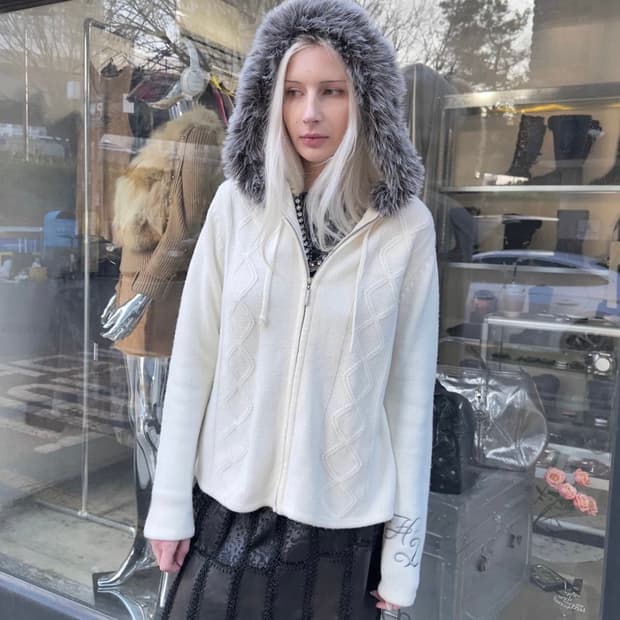 할리데이비슨 퍼 니트 집업