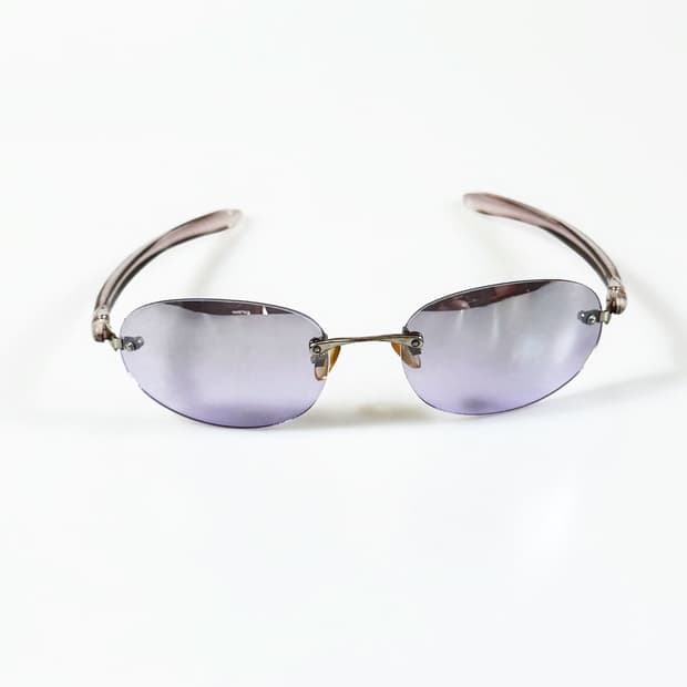 90s 무테 오벌 프레임 퍼플 틴트 빈티지 선글라스