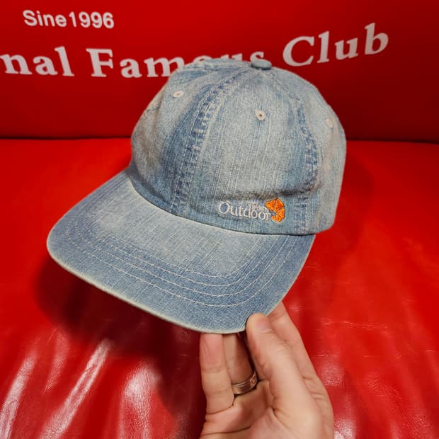 Vintage 데님 사이드 자수 볼캡 Free