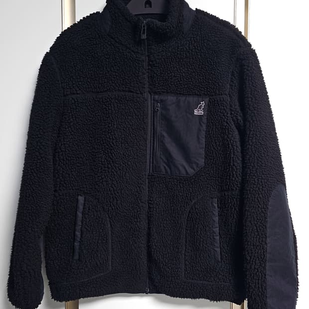 캉골 검정색 뽀글이 플리스 자켓