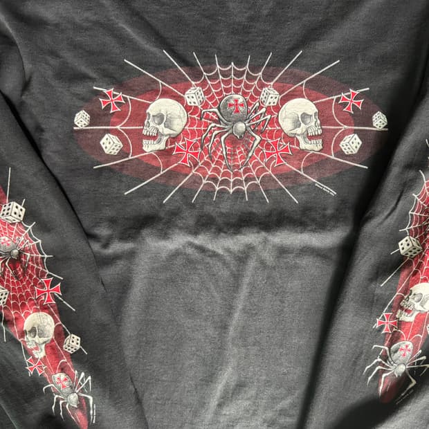 vtg choppers spider web long sleeve t