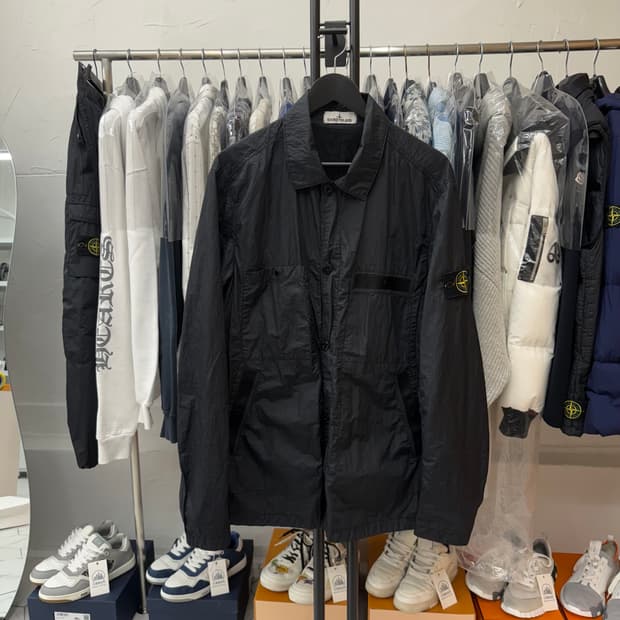 [백화점/XL] 스톤아일랜드 나일론 오버셔츠 자켓 블랙