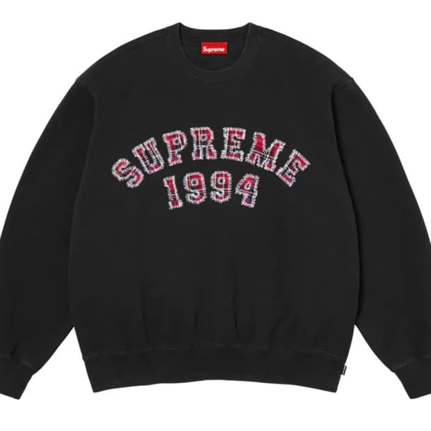 슈프림 플레이드 아크 크루넥 블랙 