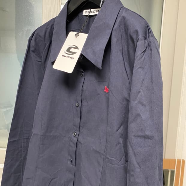 칙스 스탠다드 슬림핏 셔츠 네이비