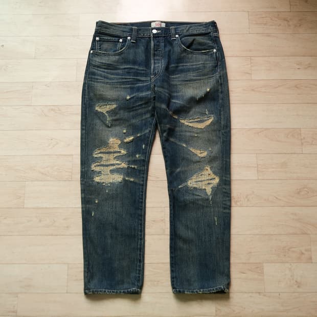 빈티지 리바이스 501 irregular 데님 팬츠