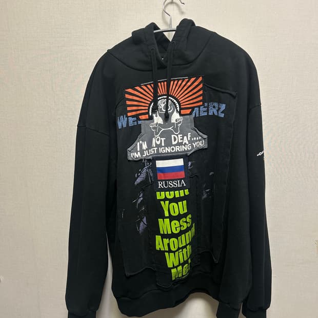 VETEMENTS RUSSIAN PATCHWORK HOODIE - M