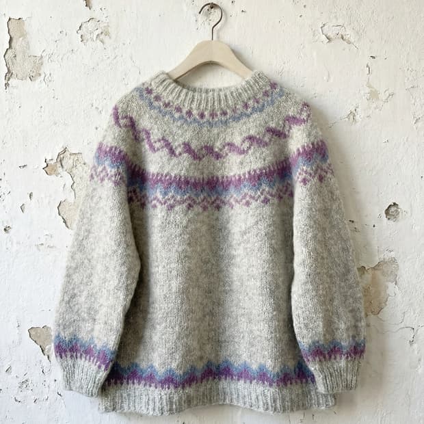 퍼플 & 스카이블루 노르딕스웨터