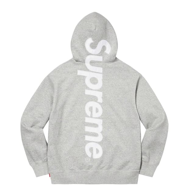 (xl) 슈프림 사틴 아플리케 후드 티셔츠 그레이