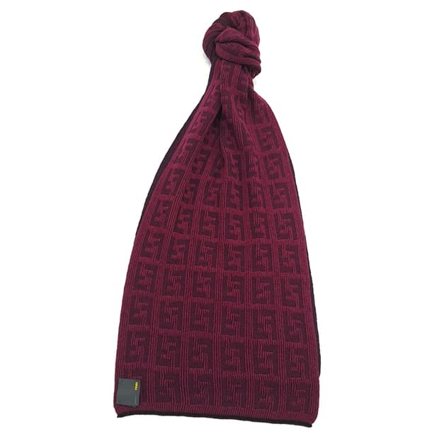 MX169 펜디 FF 모노그램 버건디 울 목도리 머플러