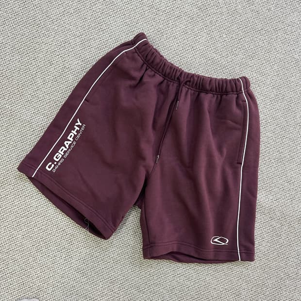 S 코드그라피 트레이닝 쇼츠 버건디 0421D