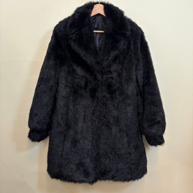 페이크 에코퍼 코트 자켓 